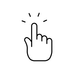 Fototapeta premium Clicking finger icon, hand pointer vector