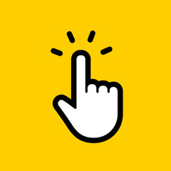 Hand clicking icon. Finger cursor vector.