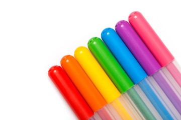 Colorful Felt Tip Pens .Multicolored Felt-Tip Pens .Multicolored Felt-Tip Pens isolated on a white background .
