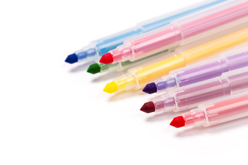 Colorful Felt Tip Pens .Multicolored Felt-Tip Pens .Multicolored Felt-Tip Pens isolated on a white background .