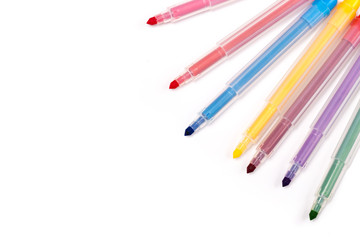 Colorful Felt Tip Pens .Multicolored Felt-Tip Pens .Multicolored Felt-Tip Pens isolated on a white background .