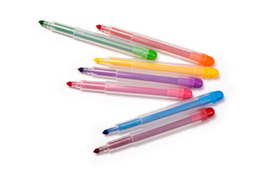 Colorful Felt Tip Pens .Multicolored Felt-Tip Pens .Multicolored Felt-Tip Pens isolated on a white background .
