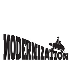 slow modernisation process - man riding a turtle