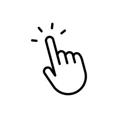 Obraz premium Hand clicking icon. Finger cursor vector.