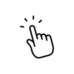 Obraz premium Hand clicking icon. Finger cursor vector.