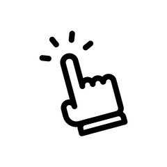 Hand clicking icon. Finger cursor vector.