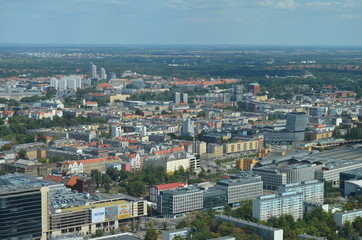 Wroclaw - panorama miasta, widok z góry, latem