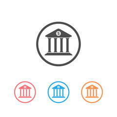 Bank icon set symbol on white background.