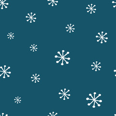 Winter seamless pattern with snowflakes