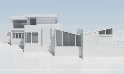 white modern house without textures