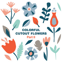 Cutout colorful flowers