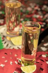 detail of tequila shot