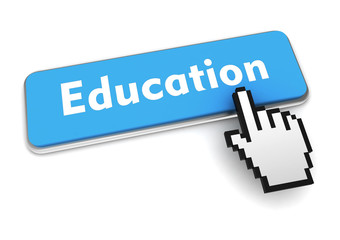 education push button concept 3d illustration