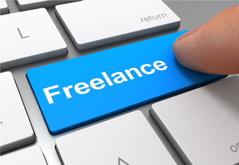 Fototapeta premium freelance push button concept 3d illustration