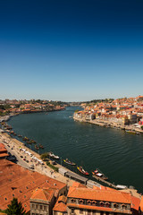 Naklejka na ściany i meble Panoramic view of Douro river at Porto, Portugal