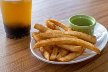 French fries and ketchup