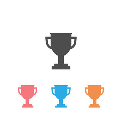 Trophy icon set on white background.