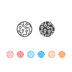 ircuit board icon set isolated on white background. Vector