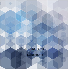 Vector Abstract geometric background. Template brochure design. Blue hexagon shape