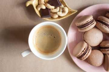 Coffee and macarons.