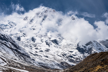 annapurna peak in himalayas annapurna base camp trekking route 