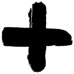 Crosses grunge style. Dry brush strokes