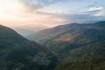 village in Nepal himalayas annapurna base camp trekking route