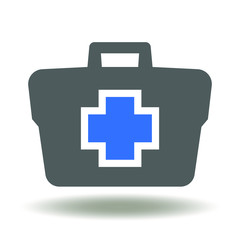 Medical kit icon vector. Emergency logo. First aid paramedic medicinal box.