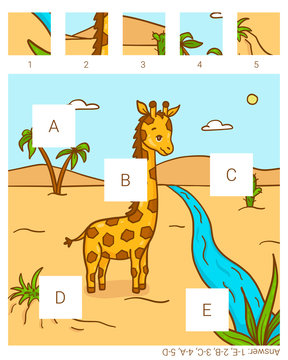 Find the missing pieces. Giraffe.