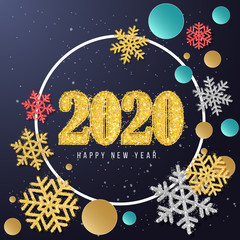 Naklejka premium 2020 New Year. 2020 Happy New Year greeting card. 2020 Happy New Year background.
