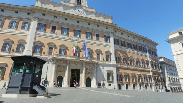 The Palazzo Montecitorio is the seat of the Italian Chamber of Deputies