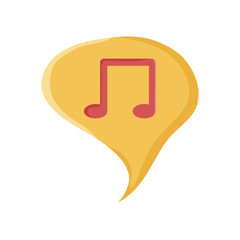 speech bubble with music note symbol