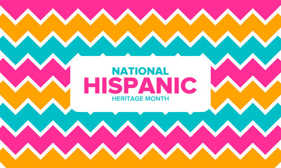 National Hispanic Heritage Month in September and October. Hispanic and Latino Americans culture. Celebrate annual in United States. Poster, card, banner and background. Vector illustration