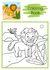 Lion. Coloring book.