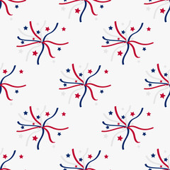 Abstract red, blue Star pattern. American flag Concept. Flat designed vector illustration.