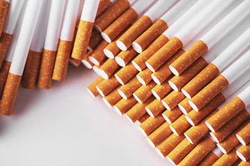 cigarettes in a row showing filter end