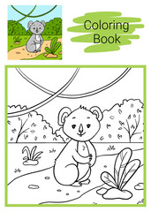 Obraz premium Koala. Coloring book.