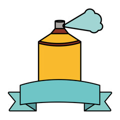 spray paint bottle with ribbon frame