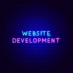 Fototapeta premium Website Development Neon Text
