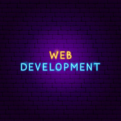 Obraz premium Web Development Neon Text
