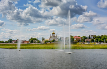 Naklejka premium Sunday afternoon in the town of Lida.