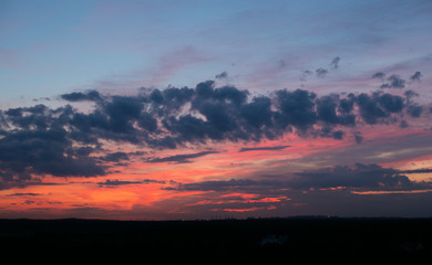 Beautiful sunset sky with dramatic light