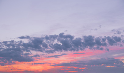 Beautiful sunset sky with dramatic light