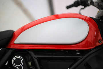 Motorcycle fuel tank close up