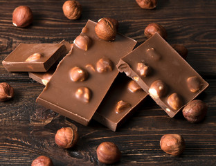 Milk Chocolate With Hazelnuts.