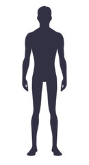 Male body silhouette. Isolated perfect image symbols man on white background. Illustration.