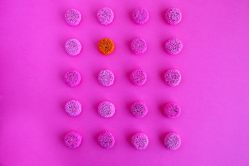 pink licorice all sorts sweets candy covered with candy balls