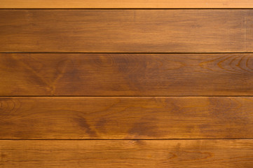 The unique texture of wooden wall made of planks colored with natural brown paint, tiled background