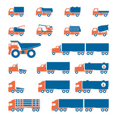 Trucks icons set	