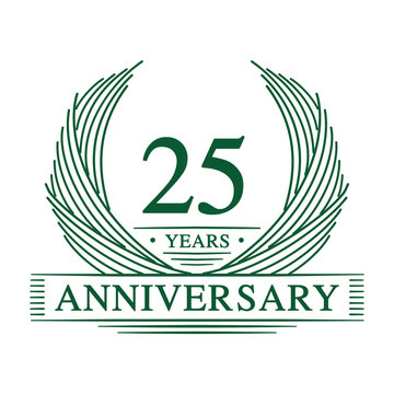 25 years design template. Twenty-five years jubilee logo. Vector and illustration.